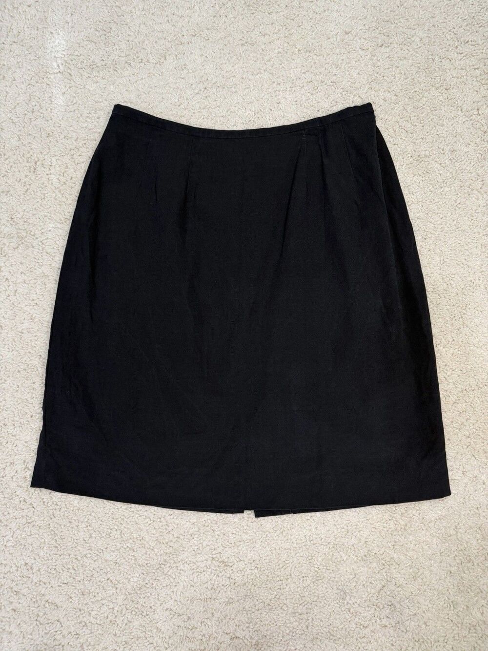 Petite Sophisticate Black Solid Chiffon Silk Blend Zip Mini Skirt Womens 8